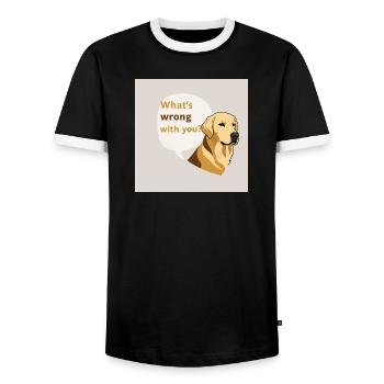 Golden Retriever - What ́s Wrong With You - Men's Ringer Shirt - black/white - Front - AI Model Female 172 light (172cm) & AI Model Male 178 light (178cm)