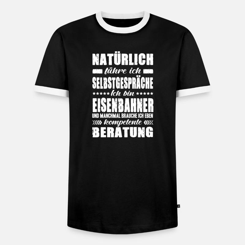 Eisenbahner Geschenke Bahnfahrer Zugführer Sprüche - Männer Kontrast-T-Shirt - Schwarz/Weiß