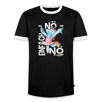 Nö Einfach Nö Lustig Spruch Ironie Arbeit Sprüche - Männer Kontrast-T-Shirt - Schwarz/Weiß - Vorne - AI Model Female 172 light (172cm) & AI Model Male 178 light (178cm)