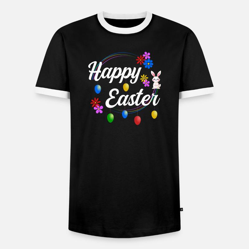 Happy Easter - Männer Kontrast-T-Shirt - Schwarz/Weiß