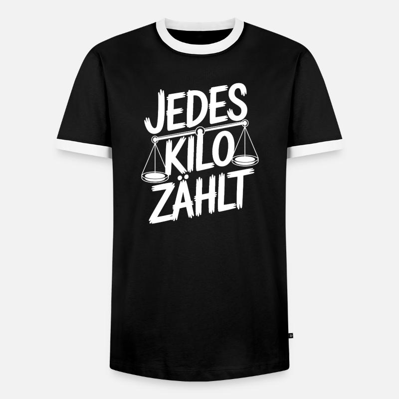 Every kilo counts - Men's Ringer Shirt - black/white