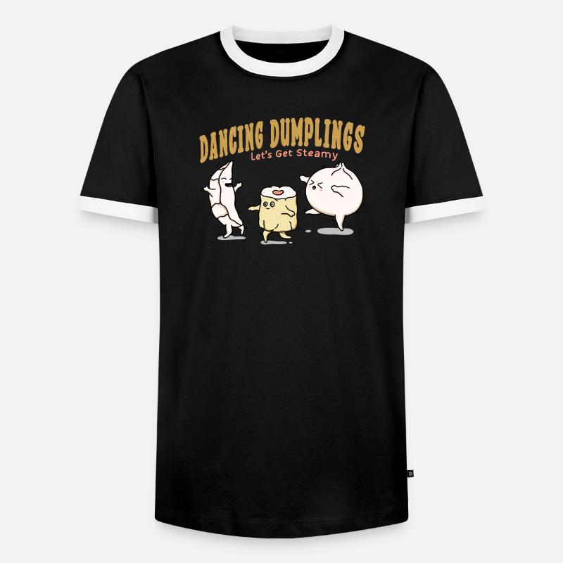 Dancing Dumplings - Men's Ringer Shirt - black/white