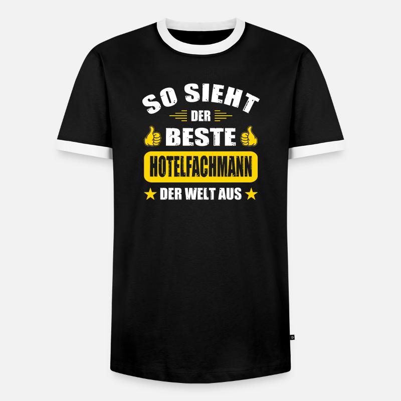 Hotelfachmann Abschluss Geschenke Abschied - Männer Kontrast-T-Shirt - Schwarz/Weiß