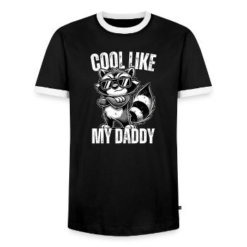 Cooles Waschbär Shirt für Kids zum Vatertag - Männer Kontrast-T-Shirt - Schwarz/Weiß - Vorne - AI Model Female 172 light (172cm) & AI Model Male 178 light (178cm)