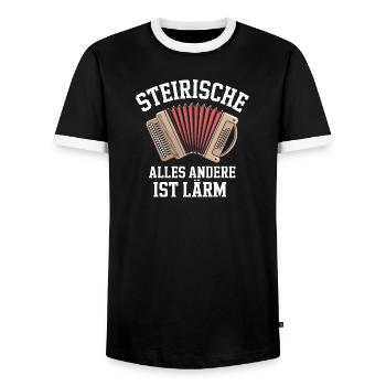 Steirische Harmonika - Alles andere ist Lärm - Männer Kontrast-T-Shirt - Schwarz/Weiß - Vorne - AI Model Female 172 light (172cm) & AI Model Male 178 light (178cm)