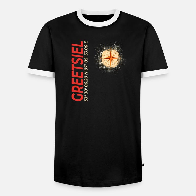 Greetsiel - Männer Kontrast-T-Shirt - Schwarz/Weiß