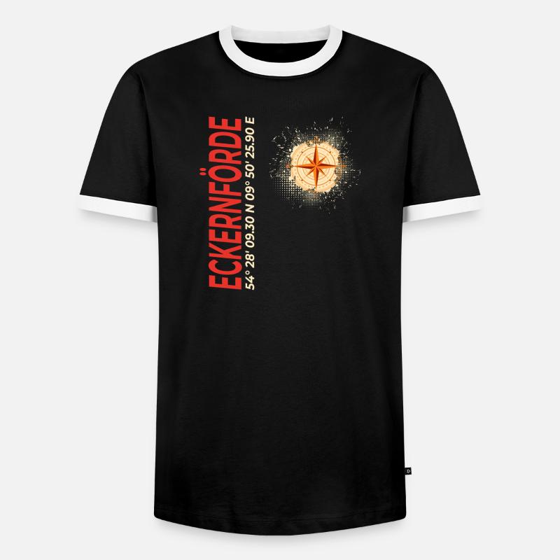 Eckernförde - Männer Kontrast-T-Shirt - Schwarz/Weiß