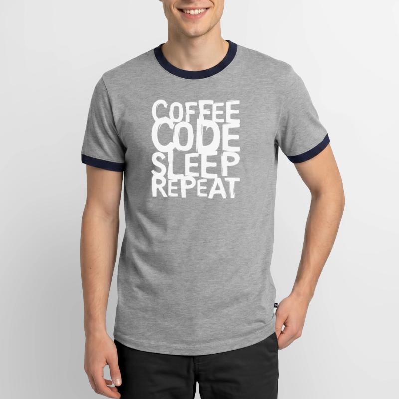 coffee code Programmierer - Informatik Arbeit Logo Männer Kontrast-T-Shirt