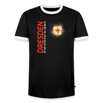 Dresden - Männer Kontrast-T-Shirt - Schwarz/Weiß - Vorne - AI Model Female 172 light (172cm) & AI Model Male 178 light (178cm)