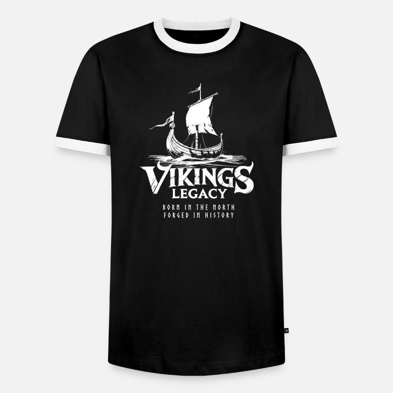 Drakkar - das Wikinger Langschiff - Männer Kontrast-T-Shirt - Schwarz/Weiß