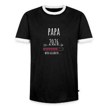 Werdender Papa 2026 Geschenk Schwangerschaft - Männer Kontrast-T-Shirt - Schwarz/Weiß - Vorne - AI Model Female 172 light (172cm) & AI Model Male 178 light (178cm)