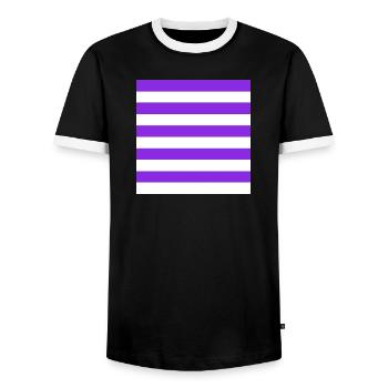 Les rayures - T-shirt contrasté Homme - noir/blanc - Devant - AI Model Female 172 light (172cm) & AI Model Male 178 light (178cm)