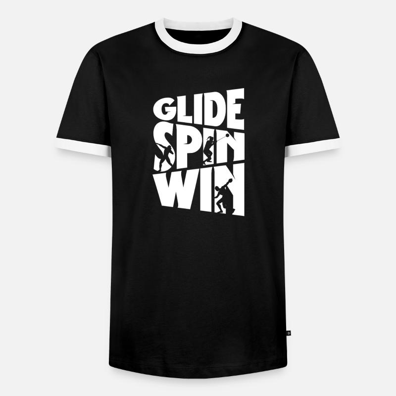Kugelstoßen Kugelstoß Kugelstoßer Glide Spin Win - Männer Kontrast-T-Shirt - Schwarz/Weiß