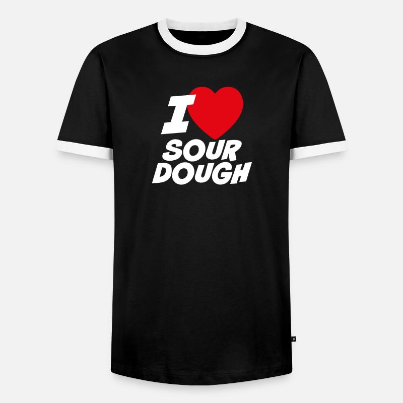 Ich liebe Sauerteig - Männer Kontrast-T-Shirt - Schwarz/Weiß