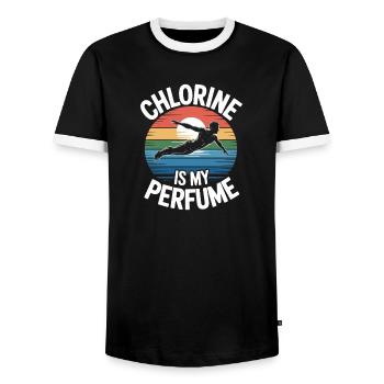 Kunstspringen Turmspringer Sprungbrett - Männer Kontrast-T-Shirt - Schwarz/Weiß - Vorne - AI Model Female 172 light (172cm) & AI Model Male 178 light (178cm)