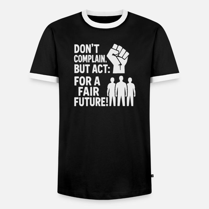 Acting for a fair future - Men's Ringer Shirt - black/white
