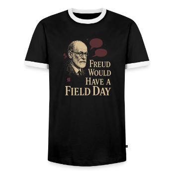 Future psychologist diagnose me - Men's Ringer Shirt - black/white - Front - AI Model Female 172 light (172cm) & AI Model Male 178 light (178cm)