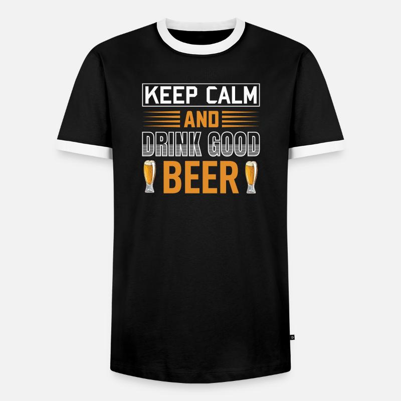 Keep calm drink beer - Men's Ringer Shirt - black/white