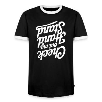 Inspirierendes Zitat-Typografie-Design - Männer Kontrast-T-Shirt - Schwarz/Weiß - Vorne - AI Model Female 172 light (172cm) & AI Model Male 178 light (178cm)