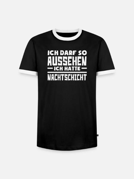 Nachtschicht Ich darf so aussehen - Männer Kontrast-T-Shirt - Schwarz/Weiß