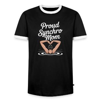 Synchronschwimmen Kunstschwimmen Wassersport - Männer Kontrast-T-Shirt - Schwarz/Weiß - Vorne - AI Model Female 172 light (172cm) & AI Model Male 178 light (178cm)