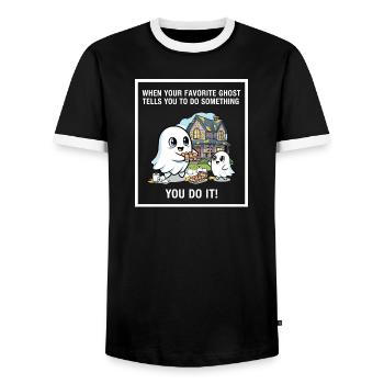 Mein Lieblingsgeist - Männer Kontrast-T-Shirt - Schwarz/Weiß - Vorne - AI Model Female 172 light (172cm) & AI Model Male 178 light (178cm)