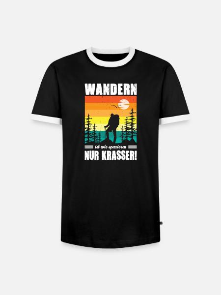 Wandern Sprüche Wanderer Wanderoutfits - Männer Kontrast-T-Shirt - Schwarz/Weiß