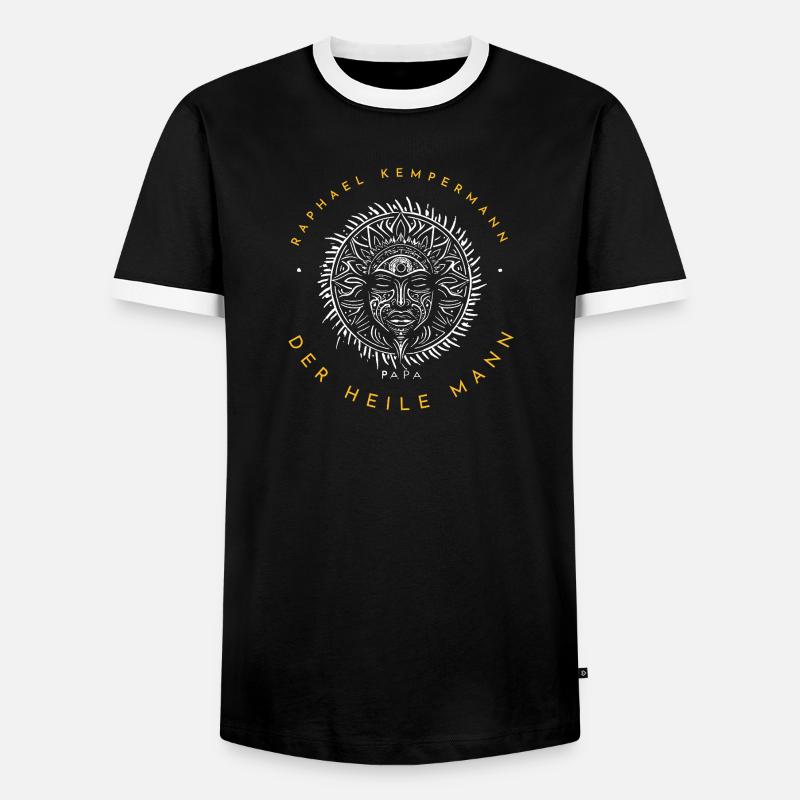 Raphael Kempermann "Der heile Mann" - Männer Kontrast-T-Shirt - Schwarz/Weiß