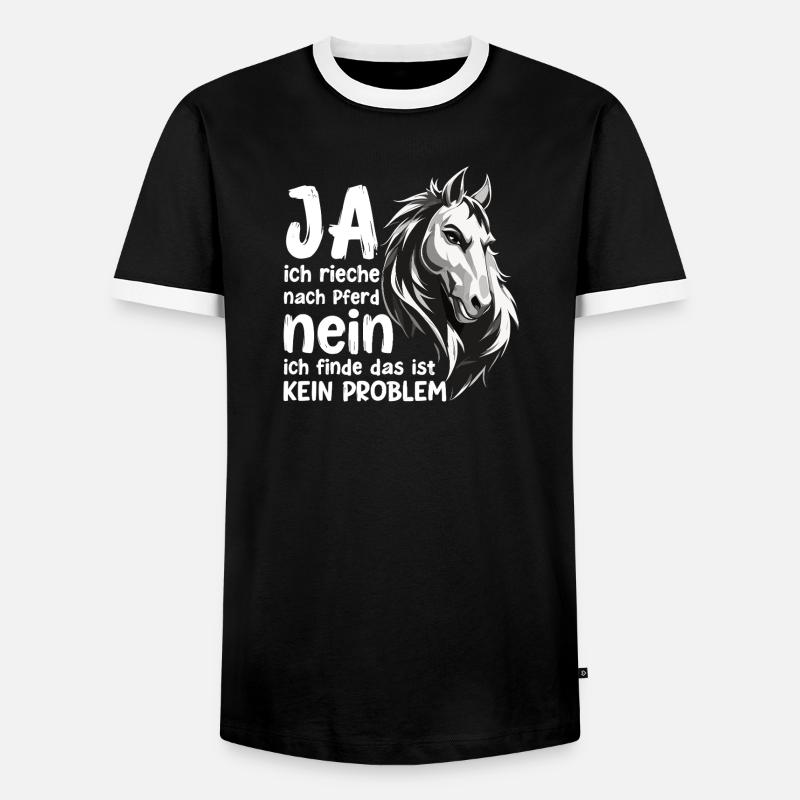 Pferde Spruch mit Pferdekopf Statement Hobby - Männer Kontrast-T-Shirt - Schwarz/Weiß