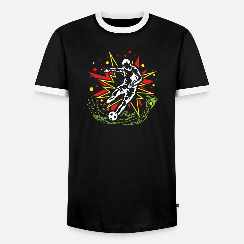 Kicker im ComicBeat - Männer Kontrast-T-Shirt - Schwarz/Weiß