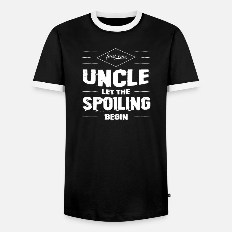 Uncle Gift First Time Uncle - Men's Ringer Shirt - black/white