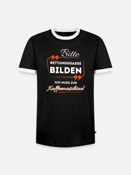 Bitte Rettungsgasse bilden ...- Für Kaffeetrinker - Männer Kontrast-T-Shirt - Schwarz/Weiß