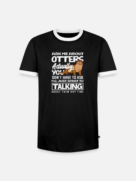 Immer Über Seeotter Sprechen Cartoon - Männer Kontrast-T-Shirt - Schwarz/Weiß