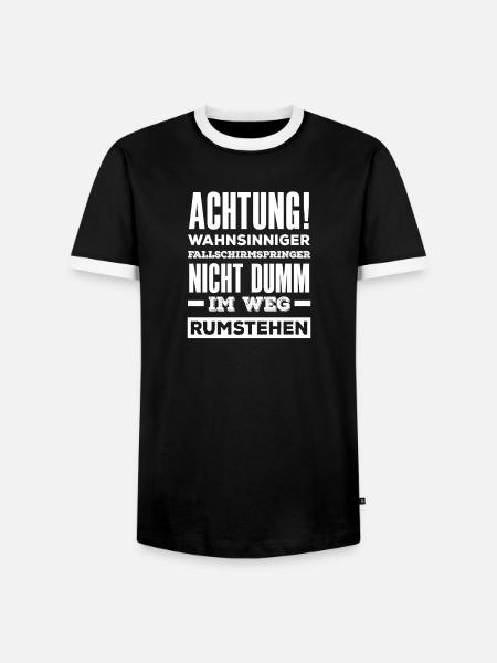Fallschirmspringer Adrenalinjunkie Weg Stehen - Männer Kontrast-T-Shirt - Schwarz/Weiß