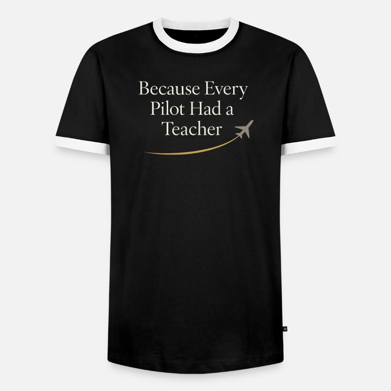 Fluglehrer Cfi Pilot Luftfahrtlehrer - Männer Kontrast-T-Shirt - Schwarz/Weiß