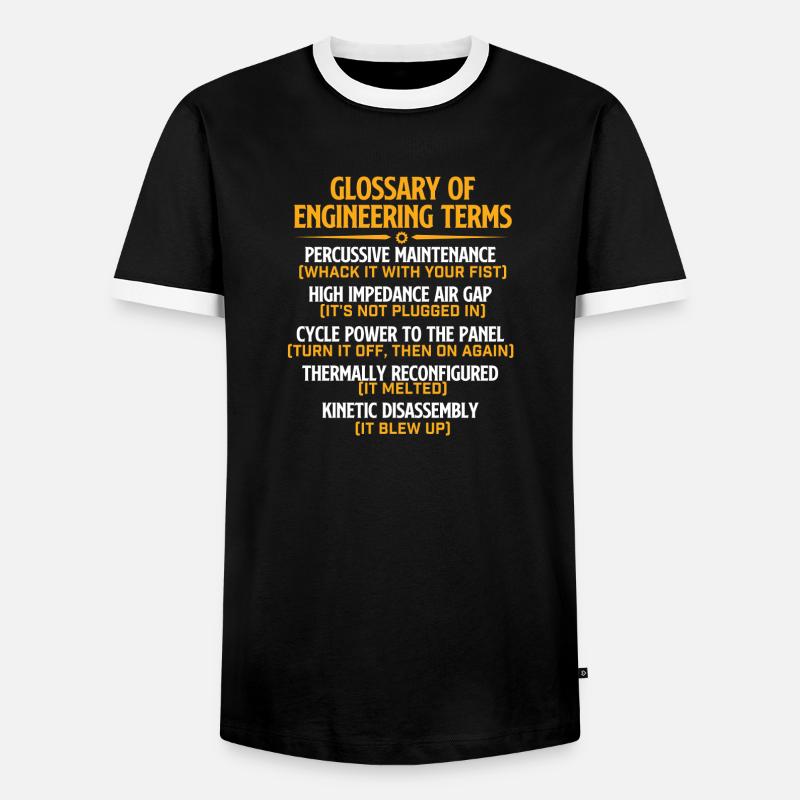 Glossar der technischen Begriffe Lustige Mechanik - Männer Kontrast-T-Shirt - Schwarz/Weiß