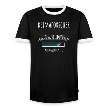 Klimaforscher Student Beruf Ausbildung Umwelt - Männer Kontrast-T-Shirt - Schwarz/Weiß - Vorne - AI Model Female 172 light (172cm) & AI Model Male 178 light (178cm)