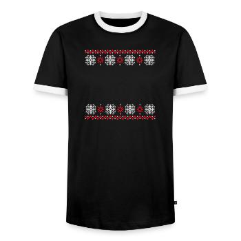 pull moche motif de Noël flocons de neige cool - T-shirt contrasté Homme - noir/blanc - Devant - AI Model Female 172 light (172cm) & AI Model Male 178 light (178cm)