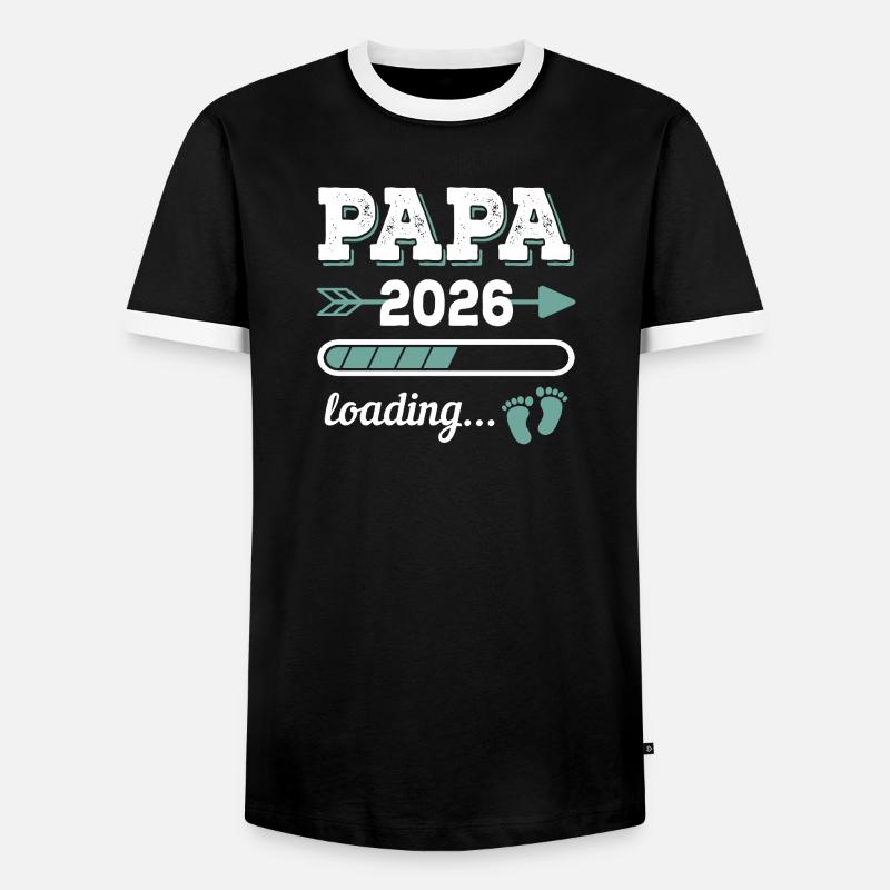 Papa 2026 Loading Werdender Vater Geschenkidee - Männer Kontrast-T-Shirt - Schwarz/Weiß