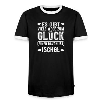 Ischgl Weg Glück Lustiges Après Ski Alpen Party - Männer Kontrast-T-Shirt - Schwarz/Weiß - Vorne - AI Model Female 172 light (172cm) & AI Model Male 178 light (178cm)