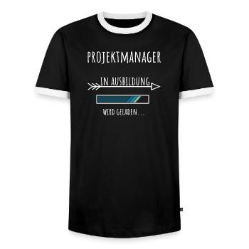 Chef de projet Gestion de projet Etudes Profession - T-shirt contrasté Homme - noir/blanc - Devant - AI Model Female 172 light (172cm) & AI Model Male 178 light (178cm)