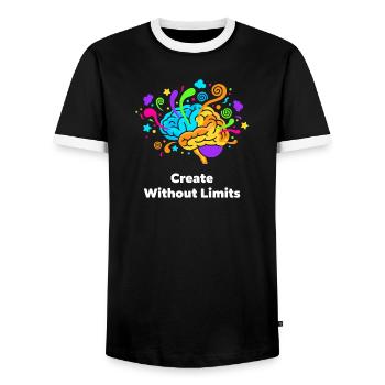 Creative brain art without limits - Men's Ringer Shirt - black/white - Front - AI Model Female 172 light (172cm) & AI Model Male 178 light (178cm)