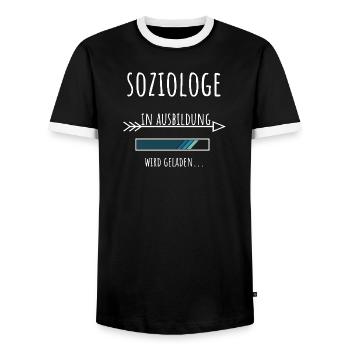 Sociologie Profession étudiante Sociologue de l’éducation - T-shirt contrasté Homme - noir/blanc - Devant - AI Model Female 172 light (172cm) & AI Model Male 178 light (178cm)
