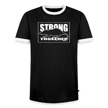 Unity Rodent Silhouette Graphic Tee white - Men's Ringer Shirt - black/white - Front - AI Model Female 172 light (172cm) & AI Model Male 178 light (178cm)