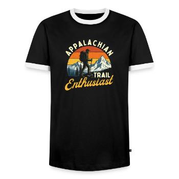 Citation de randonnée en plein air pour les amateurs de sentiers des Appalaches - T-shirt contrasté Homme - noir/blanc - Devant - AI Model Female 172 light (172cm) & AI Model Male 178 light (178cm)