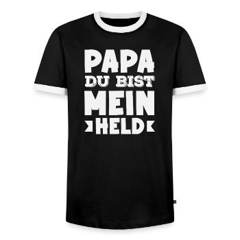 Lustiges Vatertag Geschenk Papa Bier - Männer Kontrast-T-Shirt - Schwarz/Weiß - Vorne - AI Model Female 172 light (172cm) & AI Model Male 178 light (178cm)