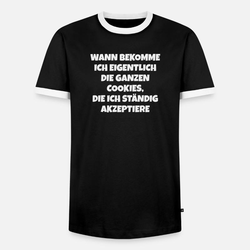 Accept Cookie – Funny Saying - Men's Ringer Shirt - black/white