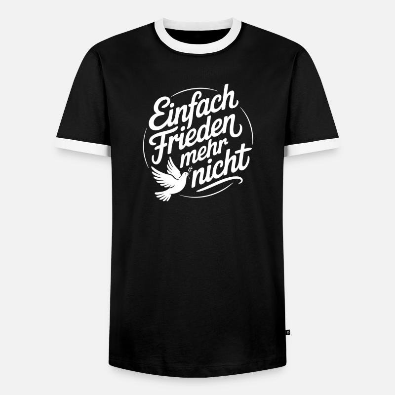 Friedensbotschaft mit Friedenstaube | Peace Design - Männer Kontrast-T-Shirt - Schwarz/Weiß
