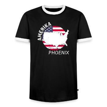 Phénix - T-shirt contrasté Homme - noir/blanc - Devant - AI Model Female 172 light (172cm) & AI Model Male 178 light (178cm)
