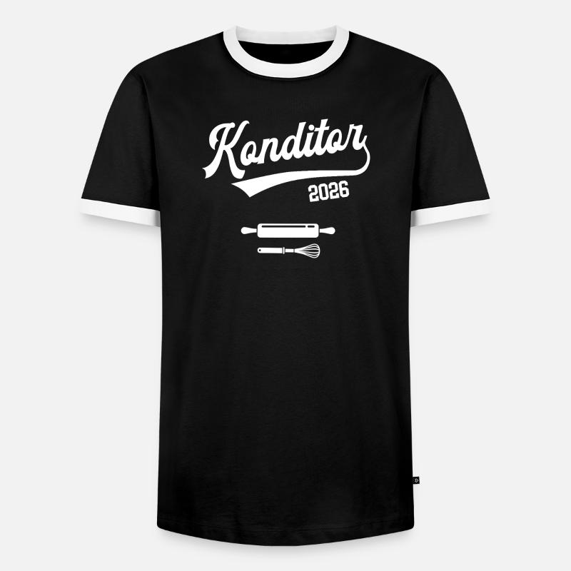 Confectioner 2026 Apprenticeship Profession Confectionery Apprentice - Men's Ringer Shirt - black/white